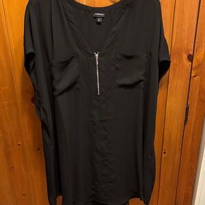 Torrid Black Zipper Blouse